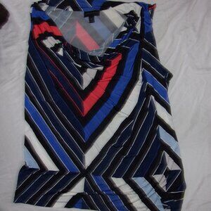 size extra large womens shirt tank striped black  tee summer stretch casual